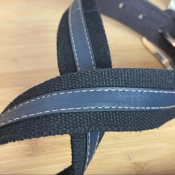 Gold Coast Blue Fabric & Leather Stitched Belt 45L - Picture 3 of 8